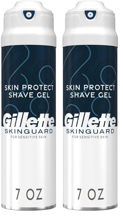 Gillette SkinGuard Shave Gel for Men, 7 oz Skin Protect Shave Gel with Shea Butter and Vitamin E (Pack of 2)