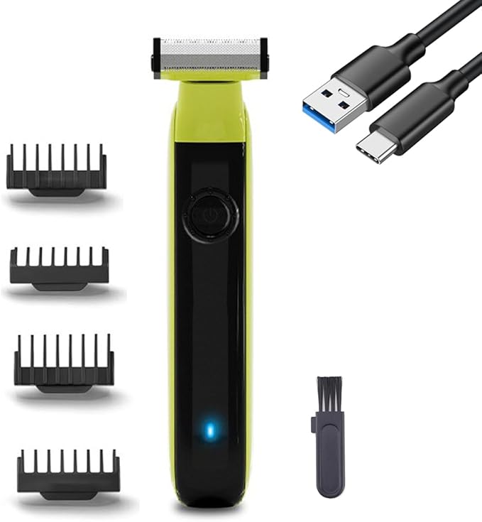 Body Hair Trimmer for Men,Body Groomer for Groin & Pubic,Rechargeable Body Shaver & Beard Razor, IPX7 Waterpoof Dual-Side Safe Blade-No Cuts,No Nick, Smooth Trim & Shave -Wet/Dry Use