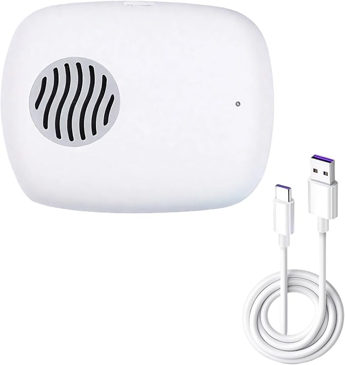Portable USB Toothbrush Sanitizer Holder with Mini Fan, Travel Toothbrush Case with Mirror