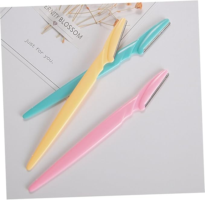 NOLITOY 24pcs Facial Hair Trimmer Eyebrow Razor Shaver Professional Styling Tool Compact for Travel Random Color