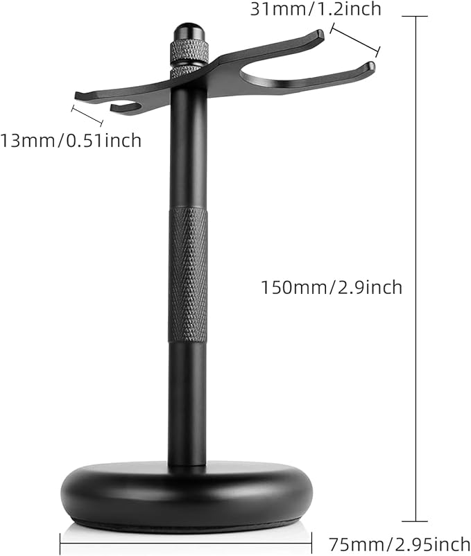 Safety Razor and Brush Stand Holder with Synthetic Hair Shaving Brush with Solid Wood Handle Prolong The Life of Your Shaving Brush