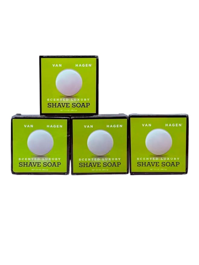 Men's Luxury Scented Shave Soap 3.5 oz – PACK 4 – Classic Wet Shaving Soap for Safety Razors – Rich, Lubricating Lather with Premium Scent – For use in shave and bath