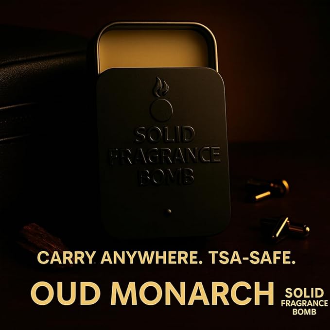 – Premium All-Natural Solid Cologne for Men & Women | Long-Lasting, TSA-Safe, Alcohol-Free, Halal, Handmade Travel Fragrance Balm (Oud Monarch)