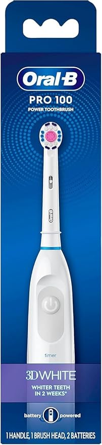 Oral-B Pro 100 Gum Care, Battery Powered Toothbrush, White (New Model)