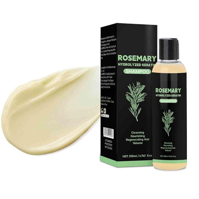 2PCS Organic Rosemary Shampoo for Hair Growth Natural Thickening & Strengthening Shampoo with Hydrolyzed Keratin Hair Care 200ml