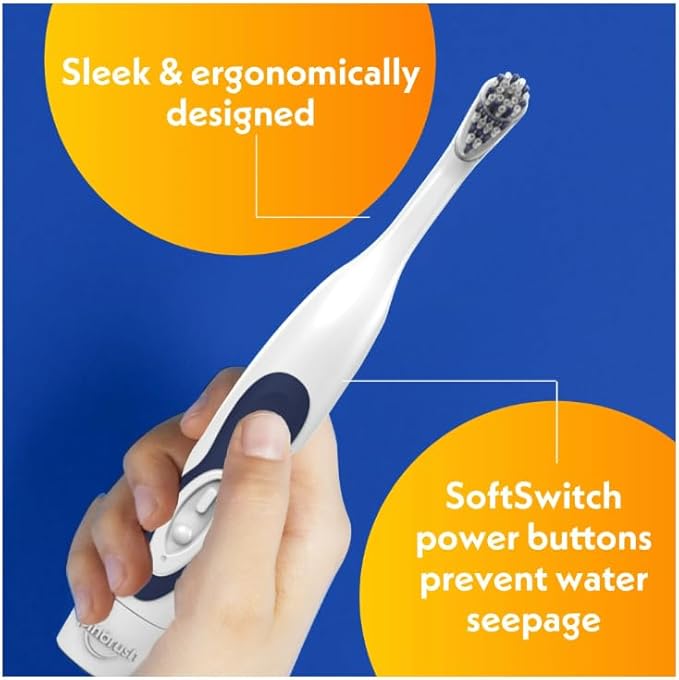 Spinbrush Simply Battery Powered Toothbrush – Medium Bristles, Oscillating Head 4,500 Sweeps/Min, Ergonomic Handle, Electric Toothbrush for Adults
