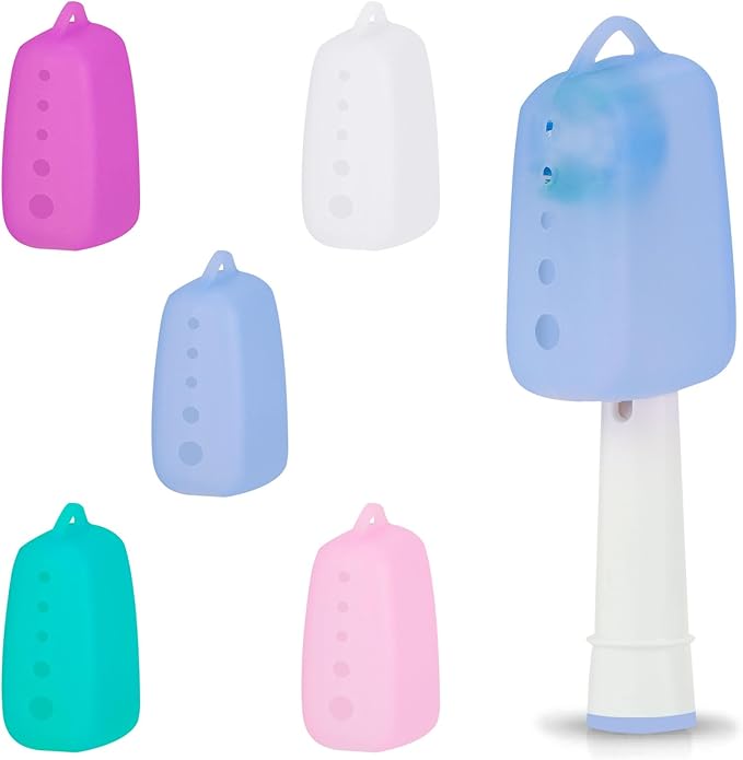 Lapfoon 5 Packs Toothbrush Covers, Silicone Toothbrush Covers Caps for for Electric Toothbrush Replacement Head & Manual Toothbrush, Toothbrush Travel Essentials