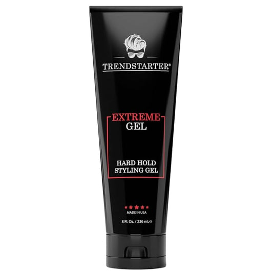 TRENDSTARTER - EXTREME GEL - Hard Hold - Natural Shine - Extreme Strength - Non-Flaking Hair Gel Formula for All Hair Types - All-Day Reliability