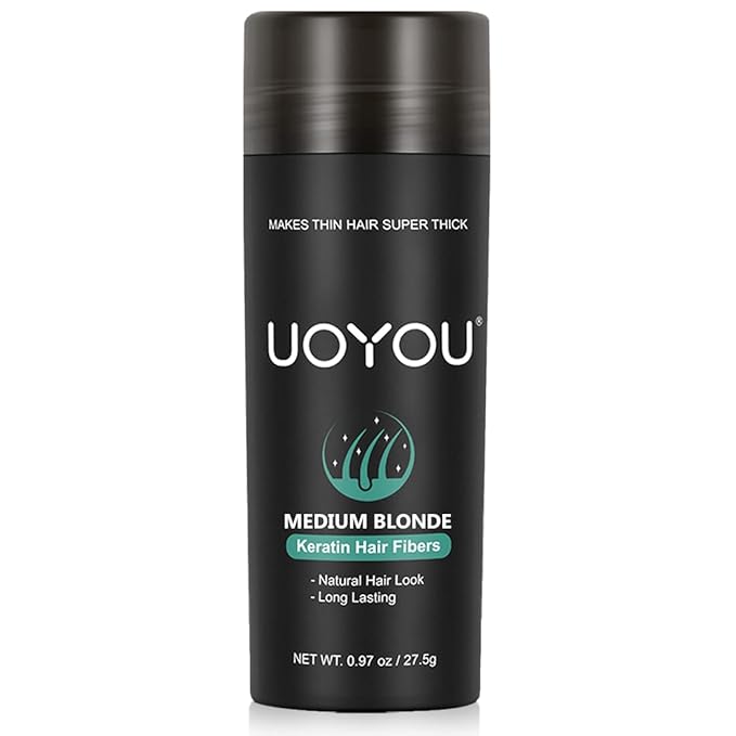 MEDIUM BLONDE Hair Fibers for Thinning Hair 27.5g Bottle | Undetectable & Natural Keratin Hair Fibers Concealer for Hair Loss for Men and Women | Hair Building Fibres Powder [MEDIUM BLONDE]