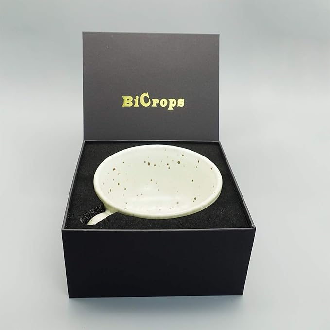 Ceramic Retro Shaving Bowl, Wide Mouth, Large Capacity Shaving Mug, Easier To Lather (Off-white)