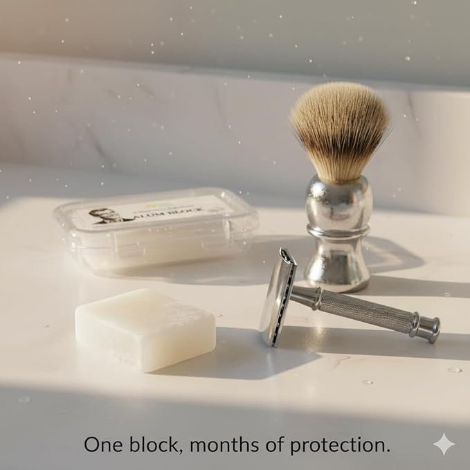 Herbs Botanica Alum Block for Shaving Soothing Aftershave Solution for Men – Stops Bleeding from Nicks & Cuts – Fitkari Alum Stone for Skin Care 3.5 oz Piedra de Alumbre by Herbs Botanica