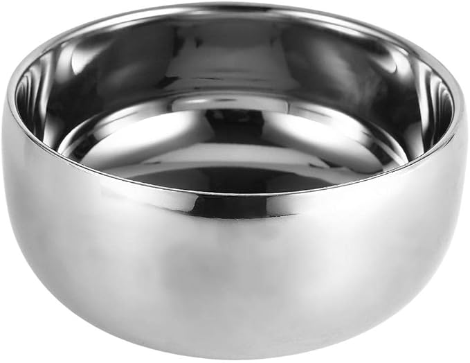 Shaving Soap Bowl with Lid for Men – Premium Stainless Steel Beard Shaving Cup, 4-Inch Deep Foam Bowl for Cream & Lather, Durable & Rust-Proof