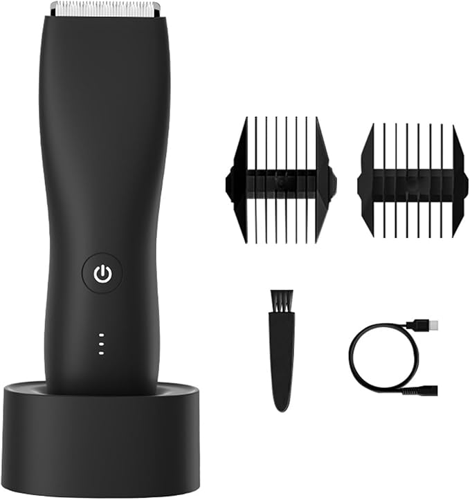 Electric Groin & Body Hair Trimmer for Men Waterproof Pubic Hair Trimmer for Men Rechargeable Groomer Trimmer Shaver