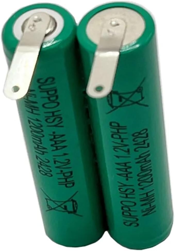 2.4V HSY-AAA0.75-PHP Ni-MH SUPPO Battery - Compatible with Waterpik 900, Sensonic Plus SR-3000/SR-3000E, BK-4MCCE Sonic Toothbrushes(1 Pack 750mah x2)