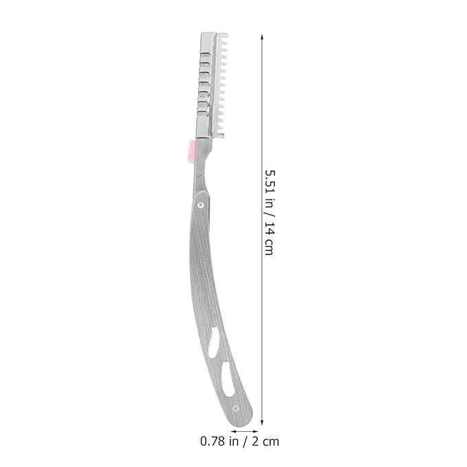 FRCOLOR Manual Razor Full Stainless Steel Vintage Not Include Blade Foldable Barber Razor Scraper Razor Beard Salon Haircut Tools for Men Use