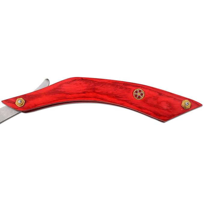 Straight Razor | Straight Edge-Razor Red Wood & Bone Handle- Sharp | High Hardness Stainless Steel Cutthroat Straight Edge Blade | Barber Razor (217)