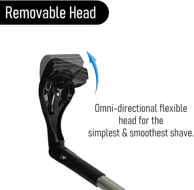 EASACE Back Hair Shaver for Men, DIY Body Grooming, Safety Blade, Extension Handle, Wet & Dry Use