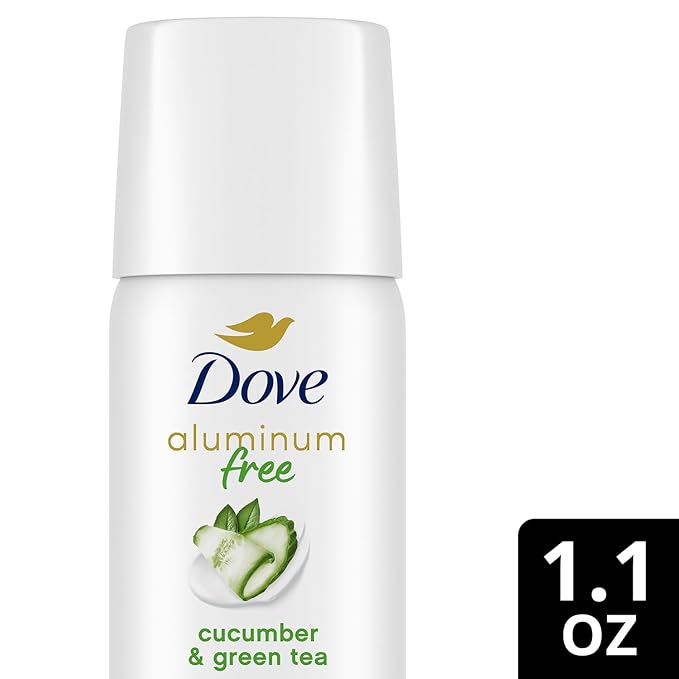 Dove Aluminum-Free Deodorant, Travel-Size Spray 6-Pack – Cucumber & Green Tea, 1.1 Oz Ea