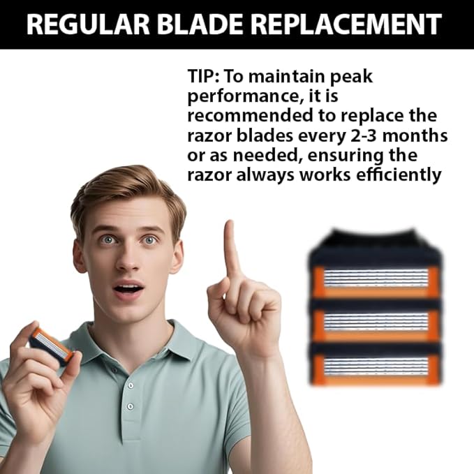36 Blades Replacement Parts for GL-Fusion 5 Style Razors (Black), Wet Razors Men's Blades Value Packs