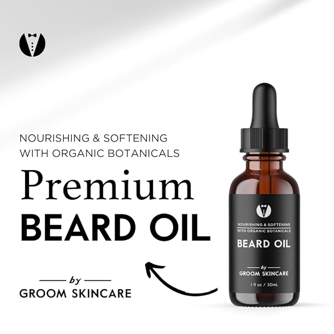 GROOM Men’s Skincare & Beard Care Bundle | After Shave Lotion, Toner & Beard Oil | Soothes Skin, Softens Hair, Fights Irritation & Flakes | 3-Piece Set