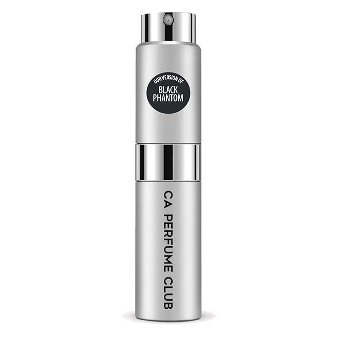 CA Perfume Impression of Black Phantom for Women and Men Amber Vanilla Scent Long Lasting Unisex Fragrance Eau De Parfum Travel Size Refillable Atomizer Spray 0.27 Fl Oz 8ml