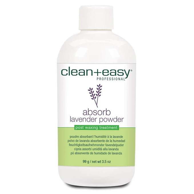 Clean + Easy Absorb Lavender Powder Pre Waxing Treatment | Moisture Absorbent Powder for Hair Removal, 3.5 oz
