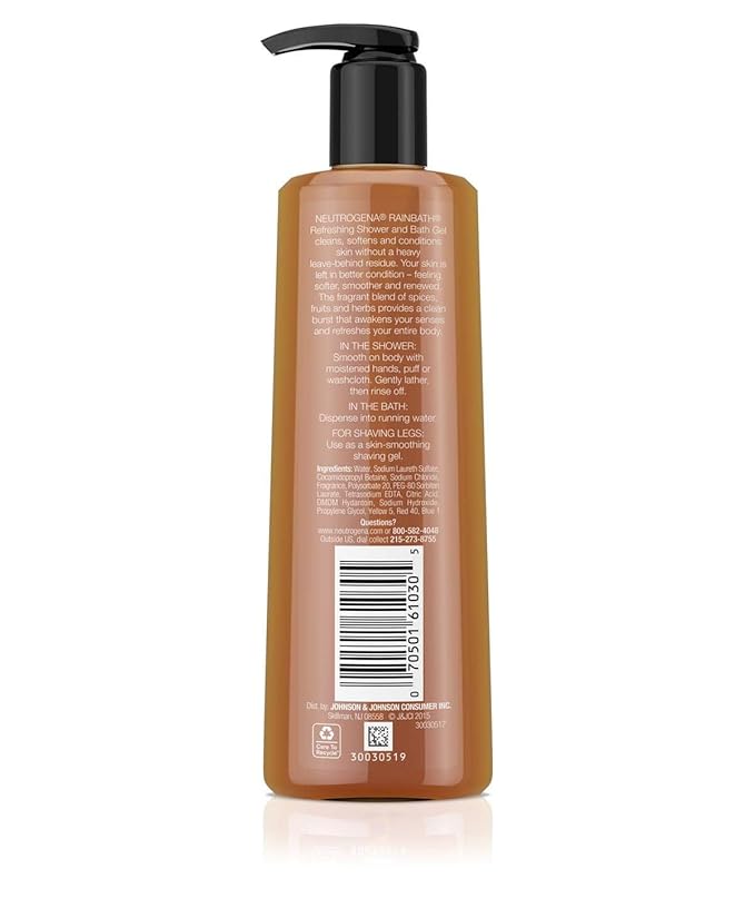 Neutrogena Rainbath Refreshing and Cleansing Shower and Bath Gel, Moisturizing Body Wash and Shaving Gel with Clean Rinsing Lather, Original Scent, 8.5 fl. oz (Pack of 2)