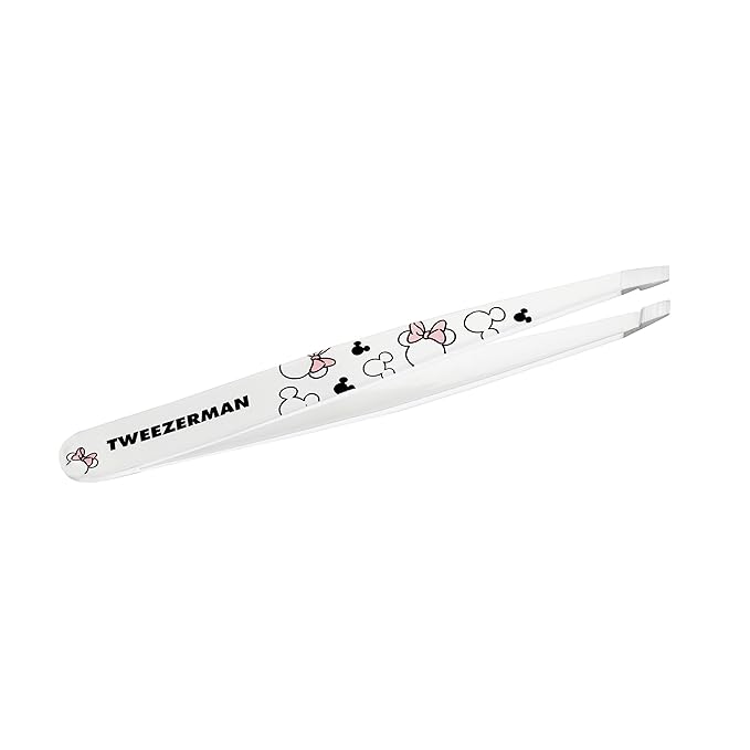 Tweezerman Exclusive Disney's Minnie Mouse Ear-esistible Slant Tweezer - Hair Removal Tweezers, Stainless Steel