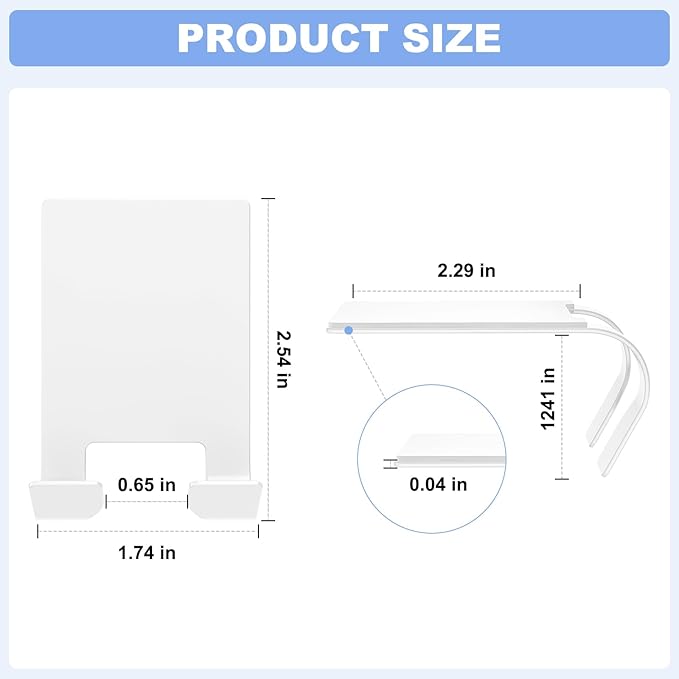 VIS'V Adhesive Razor Holder, Wall Mount Shower Razor Hooks for His and Hers, Metal, Waterproof, White, 2 Pcs
