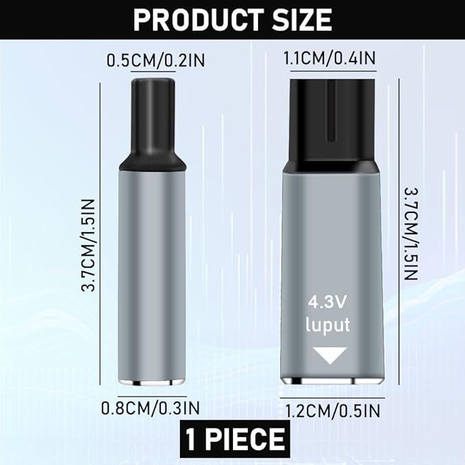 4.3V Type-C Shaver Adapter Charging Converter for Philips Norelco Oneblade QP2520 QP2620 MG3740 A00390 USB-C Electric Shaver Charger Power Adapter Trimmer Electric Shaver Power Supply Adapter