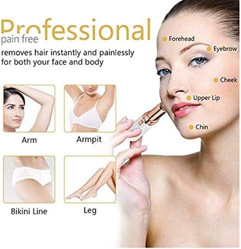 LA Beauty™ Facial Hair Remover for Women, Painless Lady Shaver, Peach Fuzz, Chin, Upper Lip Hair Removal with LED Light, Battery Included