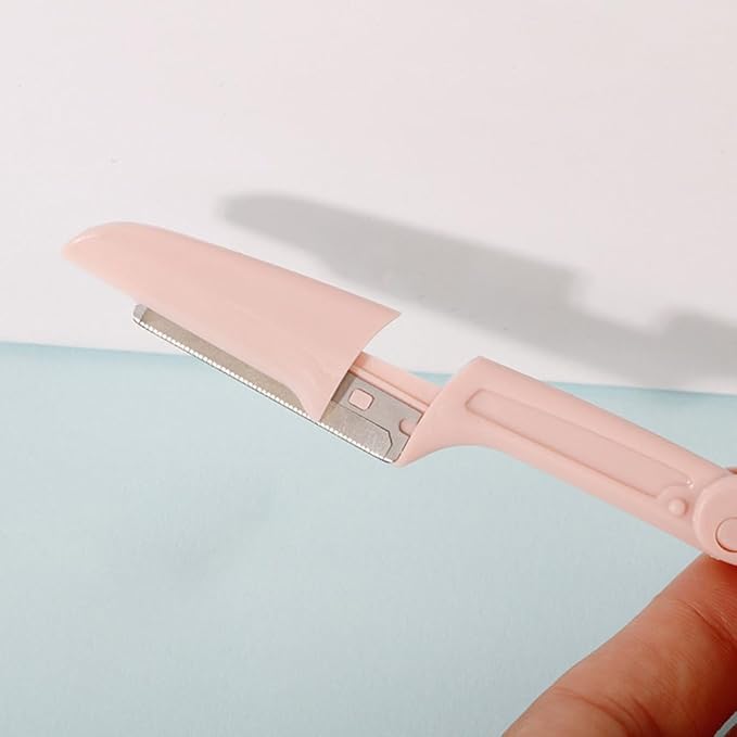 Ipetboom 6pcs Folding Eyebrow Trimmer Hair Remover Eyebrow Shaver for Women Facial Hair Razor Face Shaver Epilator Brow Razor Ladies Facial Eyebrow Shaper Foldable Blade Synthetic Resin, 15x1.3cm