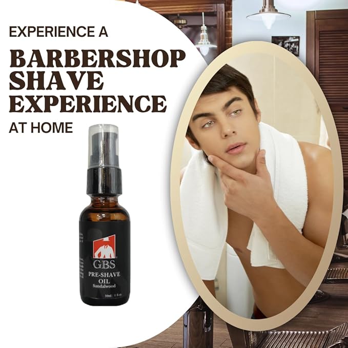 G.B.S Pre-Shave Oil for Sensitive Skin, Sandalwood, 1-Oz (3)