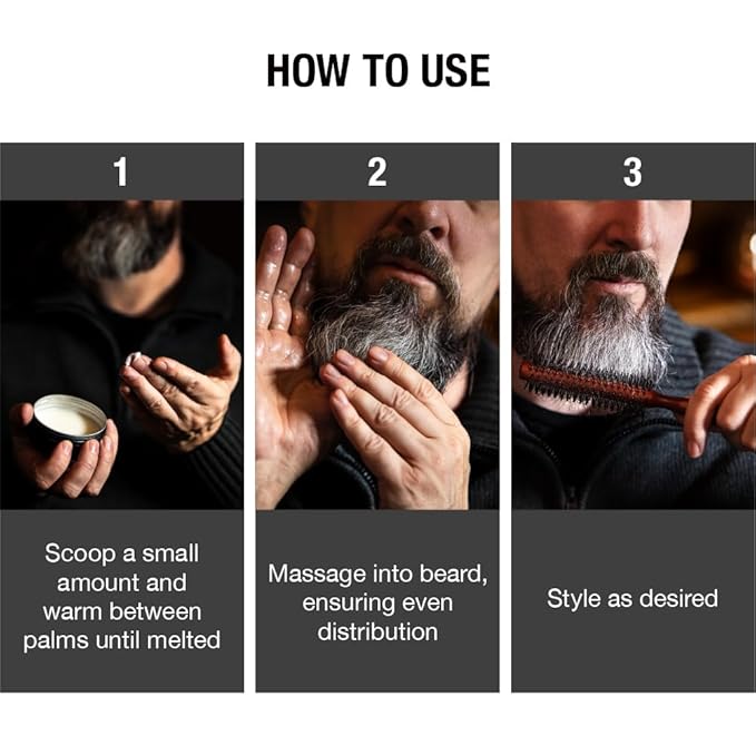 Red by Kiss Groomane Beard Balm, Soften & Tame, Light Hold, Promotes Full, Healthy Look Beard Strengthen Facial Hair, Reduce Breakage