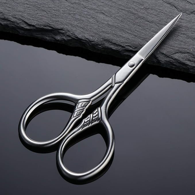 Frcolor Beard Mustache Scissors Stainless Steel Mustache Trimming Shear Men Beard Scissors for Facial Body