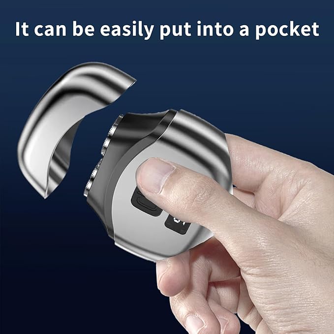 Men's Electric Shaver Mini, Cordless Electric Razor with LED Screen, Double Foil Cutter, Removable Washable Head, Type-C USB Rechargeable, Travel Shaver