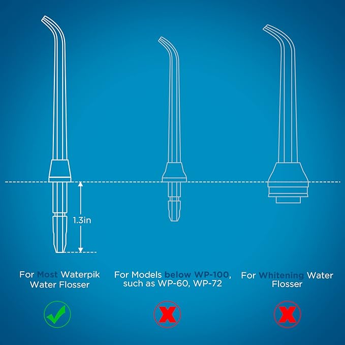 Replacement Heads for Waterpik, Replacement Picks for Water Pik Water Flosser (6 Tongue Cleaner Tips)