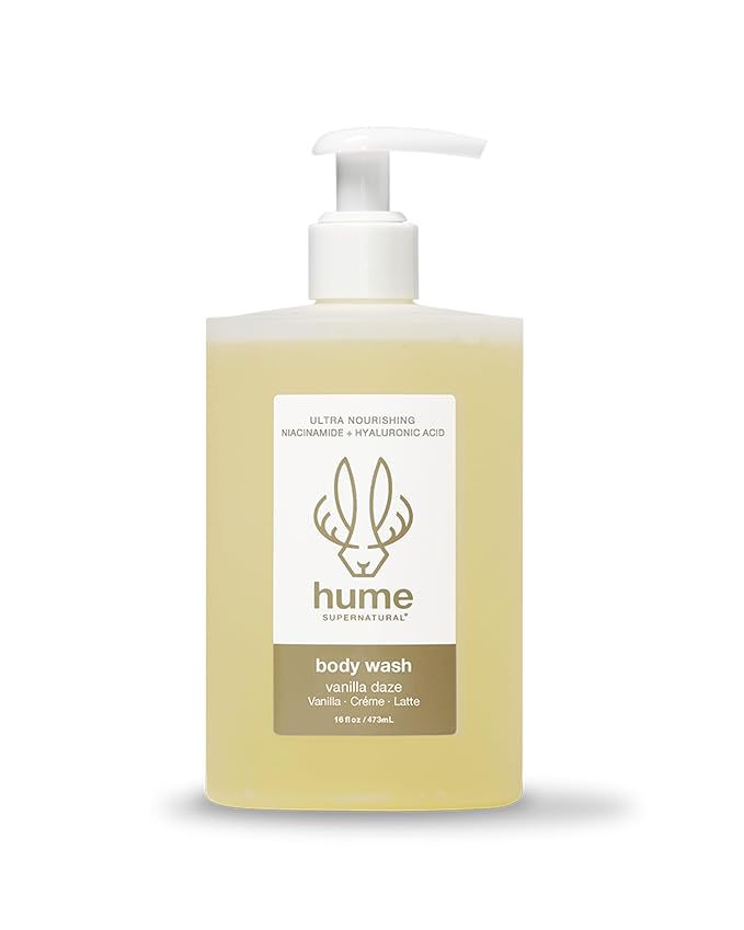 HUME SUPERNATURAL Ultra Nourishing Body Wash, Vanilla Daze, 16 fl oz - Cleanse, nourish and replenish skin with Niacinamide, Hyaluronic Acid, and Prebiotics. Free from Sulfates, Parabens, Phthalates