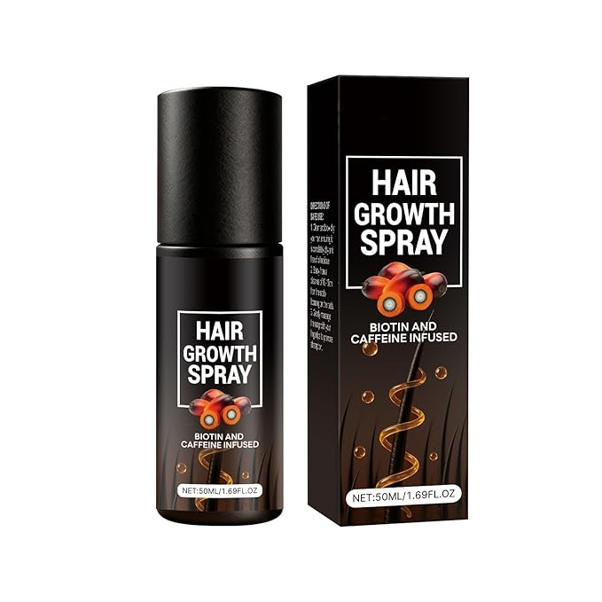 Hair Growth Spray & Hair Thickening Serum for Women & Men with Ginger, Biotin, Caffeine - Anti Thinning Treatment for Thicker, Fuller Hair - Natural Formula for All Hair Types, 50ml