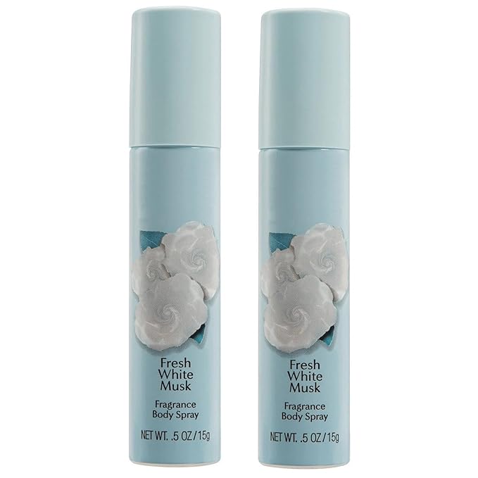 Body Spray of Signature Fresh White Musk Unisex, 0.5 Fl Oz (Pack of 2) Long-Lasting
