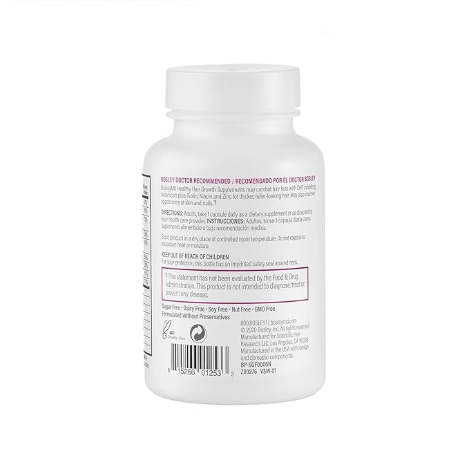 Women’s Healthy Hair Growth Supplements – DHT-Blocking Botanicals with Biotin, Niacin, Zinc & L-Lysine – Rich in Vitamins & Minerals – Supports Thicker, Fuller Hair – 60 Capsules (2-Month Supply)