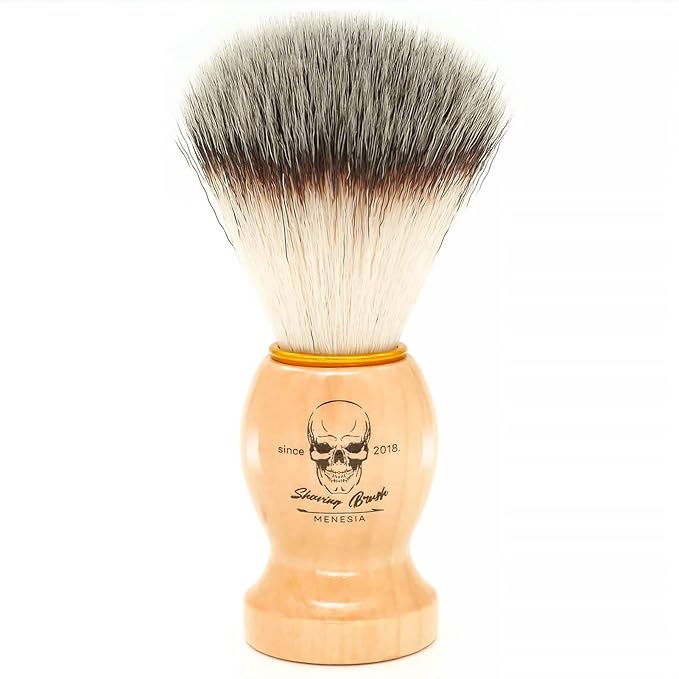 Shaving Brush for Men, Wood handle Shave Brush,Mens Shaving Cream & Soap Brush (skull)