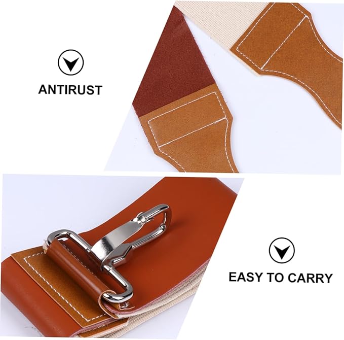 Leather and Canvas Razor Strop Double Layer Sharpening Strap for Straight Razors Knives Durable Easy to Use for Professional Barbers Home Use