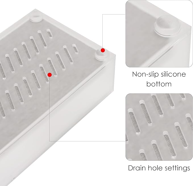LUEXBOX Acrylic Electric Razor Holder, Electric Shaver Stand Base with Diatomite Drying Stone, Bathroom Drawer Organizer with Drainage Hole for Razor and Brush