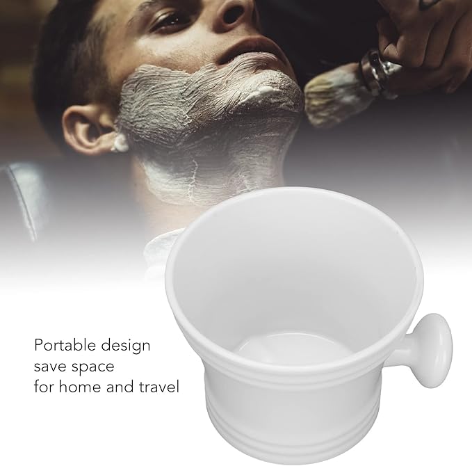 Shaving Soap Bowl Plastic Men Shaving Mug with Handle for Home and Travel Large Capacity and Portable