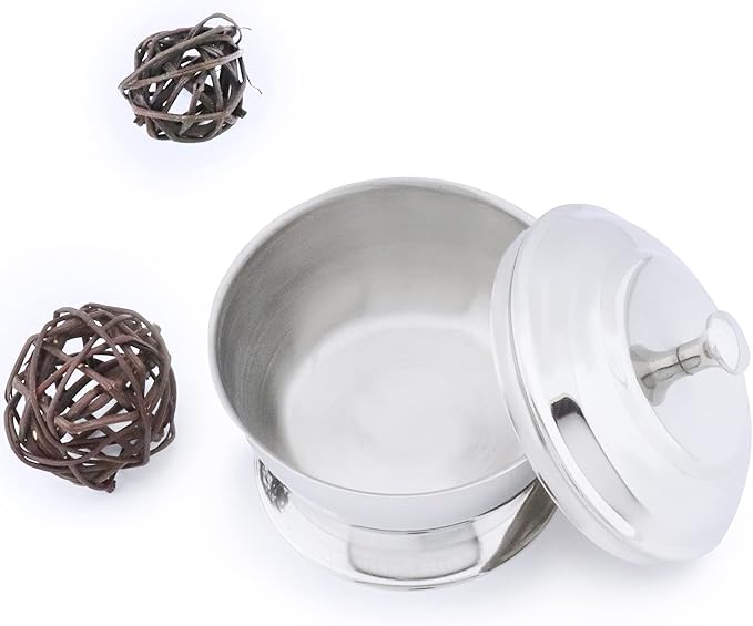 Stainless Steel Made Shaving Soap Bowl with Lid. Perfect to Keep Your Soap Safe.