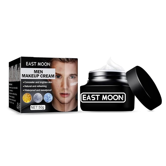 Men Makeup Cream,Lightweight Tinted Moisturizer, Concealer & Even Tone, Water Resistant & Anti-Shine Formula, Natural Matte Finish, Oil-Free Daily Use, 50g