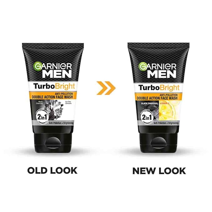 Garnier Men Power White Anti-Pollution Double Action Facewash, 100gm