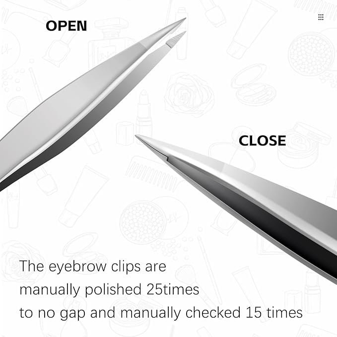 Pointed Tweezers for Women Facial Hair, High Precision Eyebrow Tweezers for Eyebrows, Ingrown Hair, Splinters, No Gaps and Perfectly Aligned