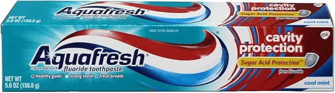 Aquafresh Cavity Protection Tube Cool Mint, 5.6 Ounce (Pack of 6)